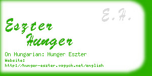 eszter hunger business card